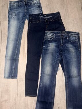 Women’s Express Blue Denim Jeans - Classic Stretch Fit Bundle of 3